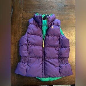 Ralph Lauren Down Puffer Vest Reversible Girls 5 Monogrammed Warm